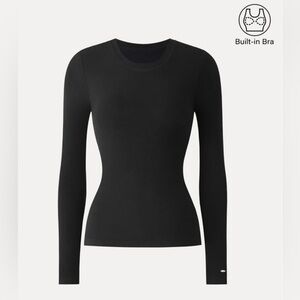 NWT OGL MaxWarm Crewneck Long Sleeve Brami Black Size XS Built In Bra